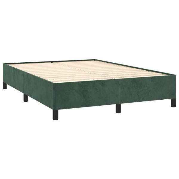 Boxspringbett mit Matratze Dunkelgrün 140x190 cm Samt