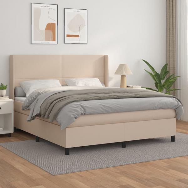 ARDEBO.de - Boxspringbett Matratze Cappuccino-Braun 160x200 cm Kunstleder