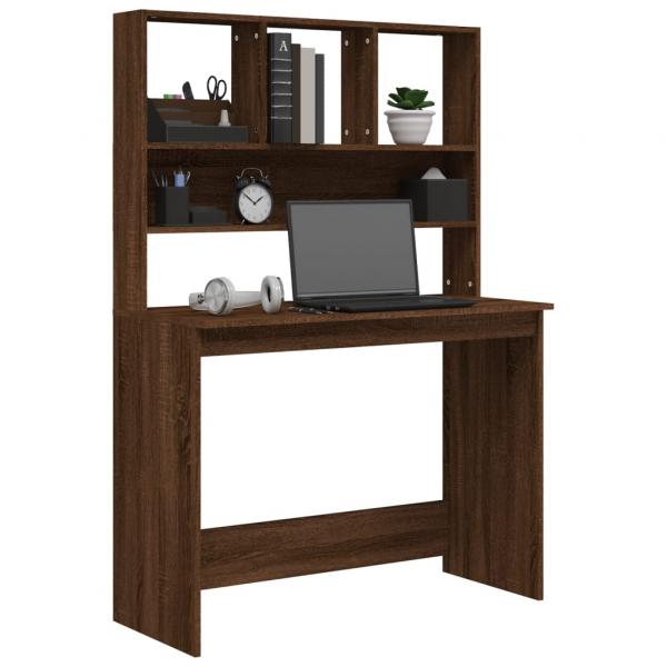 Schreibtisch mit Regal Braun Eiche 102x45x148 cm Holzwerkstoff