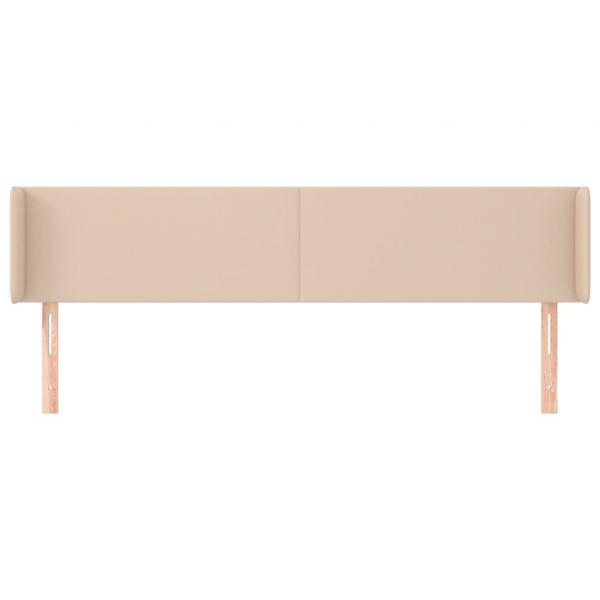 Kopfteil mit Ohren Cappuccino-Braun 203x16x78/88 cm Kunstleder