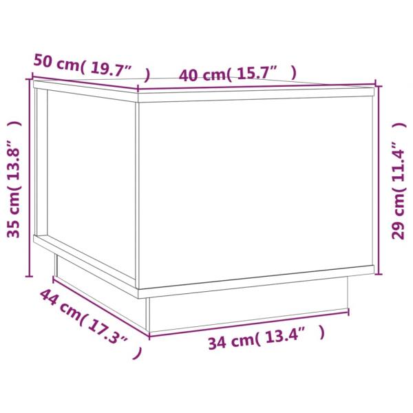 Couchtisch Schwarz 40x50x35 cm Massivholz Kiefer