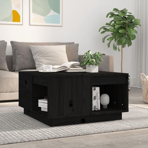 ARDEBO.de - Couchtisch Schwarz 60x61x32,5 cm Massivholz Kiefer