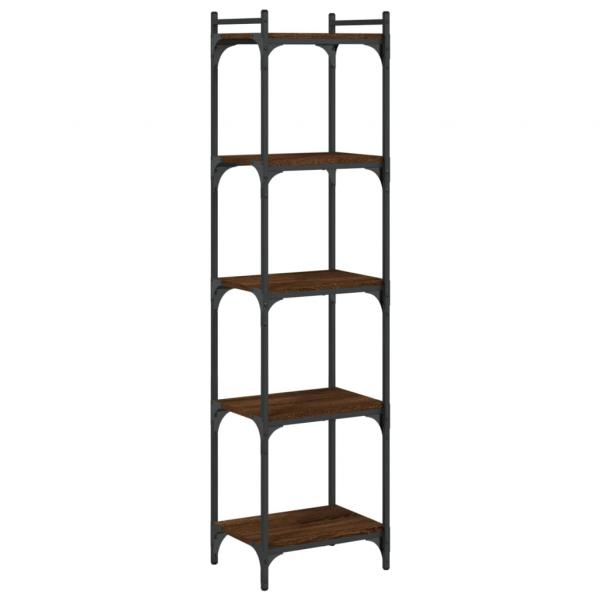 Bücherregal 5 Böden Braun Eiche-Optik 40x30x154cm Holzwerkstoff