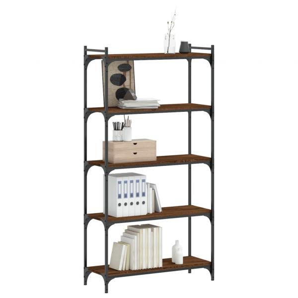 Bücherregal 5 Böden Braun Eiche-Optik 80x30x154cm Holzwerkstoff