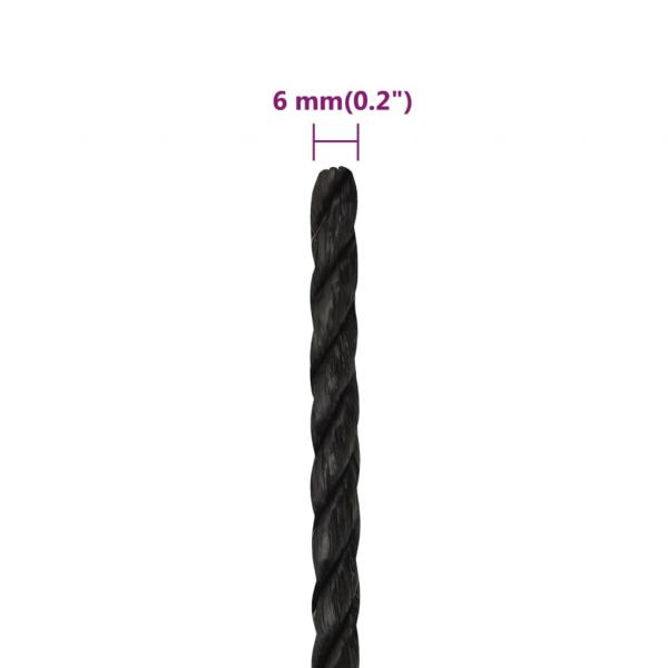 Arbeitsseil Schwarz 6 mm 250 m Polypropylen