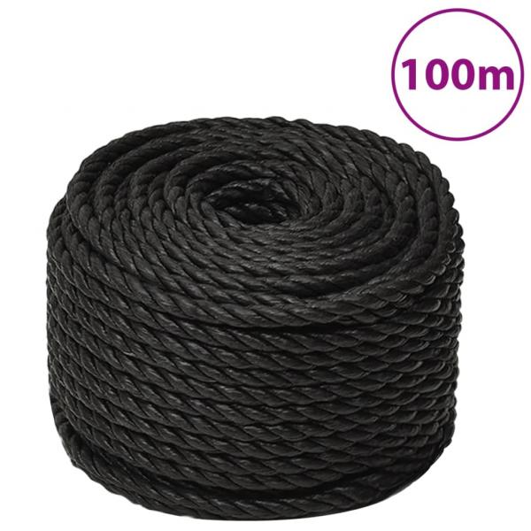 ARDEBO.de - Arbeitsseil Schwarz 14 mm 100 m Polypropylen