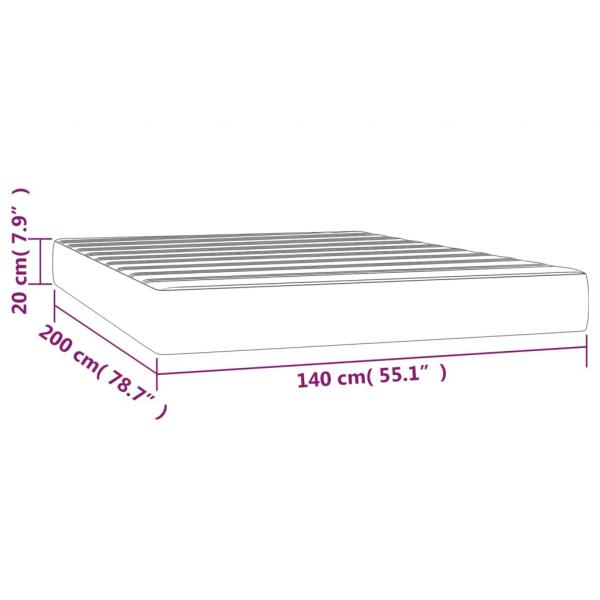 Taschenfederkernmatratze Schwarz 140x200x20 cm Samt