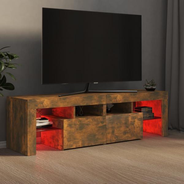 TV-Schrank mit LED-Leuchten Räuchereiche 140x36,5x40 cm