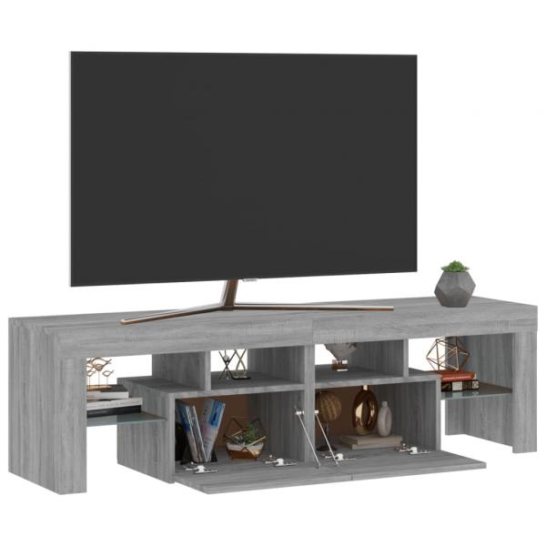 TV-Schrank mit LED-Leuchten Grau Sonoma 140x36,5x40 cm