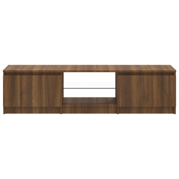 TV-Schrank mit LED-Leuchten Braun Eichen-Optik 140x40x35,5 cm