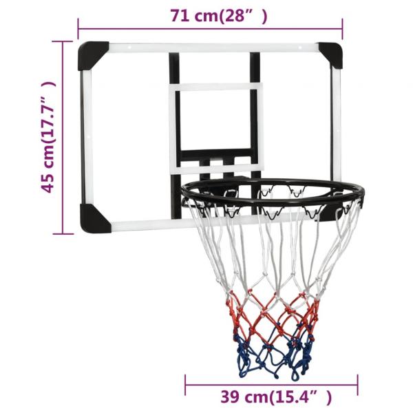 Basketballkorb Transparent 71x45x2,5 cm Polycarbonat