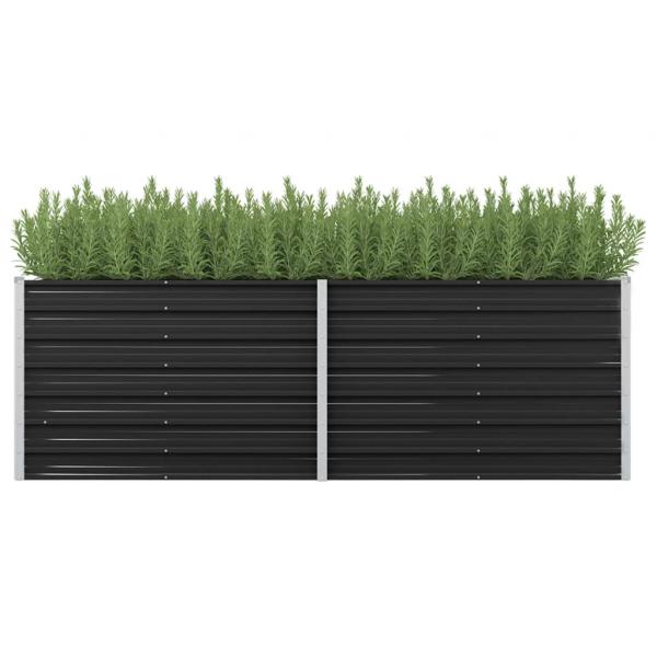 ARDEBO.de - Garten-Hochbeet Anthrazit 240 x 80 x 77 cm Verzinkter Stahl