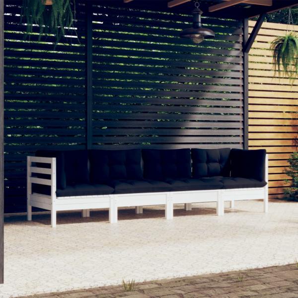 ARDEBO.de - 4-tlg. Garten-Lounge-Set mit Kissen Kiefer Massivholz