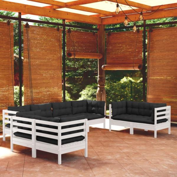 ARDEBO.de - 8-tlg. Garten-Lounge-Set mit Kissen Massivholz Kiefer