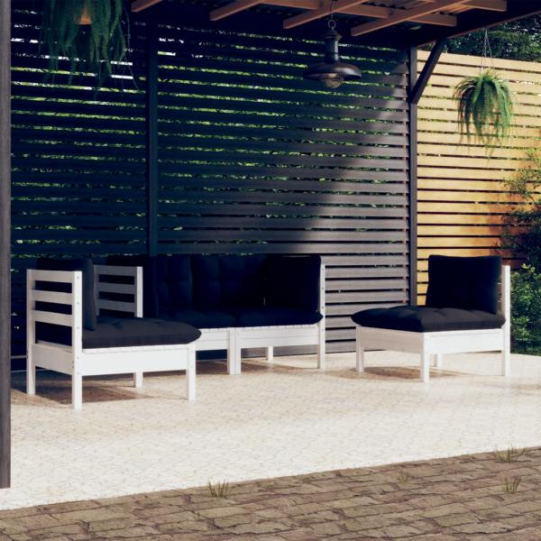 ARDEBO.de - 4-tlg. Garten-Lounge-Set mit Kissen Kiefer Massivholz