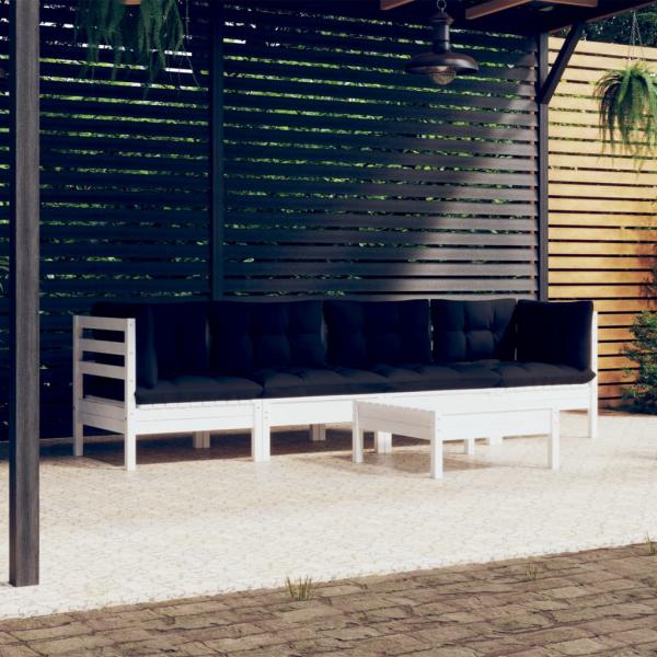 ARDEBO.de - 5-tlg. Garten-Lounge-Set mit Kissen Kiefer Massivholz