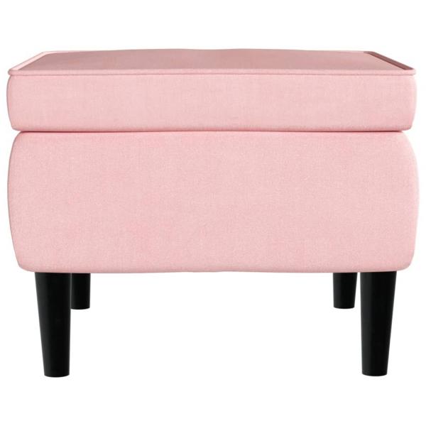 Ohrensessel mit Hocker Rosa Samt