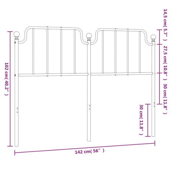 Kopfteil Metall Schwarz 135 cm