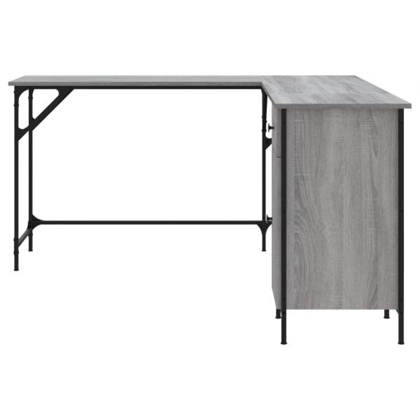 Schreibtisch Grau Sonoma 141x141x75 cm Holzwerkstoff