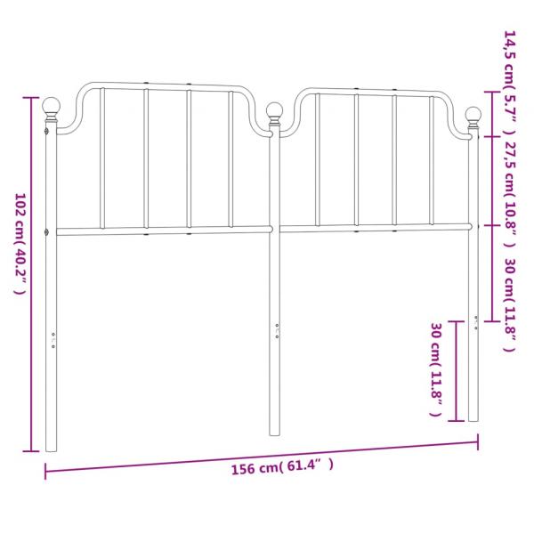 Kopfteil Metall Schwarz 150 cm