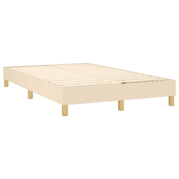 Boxspringbett mit Matratze & LED Creme 120x200 cm Stoff