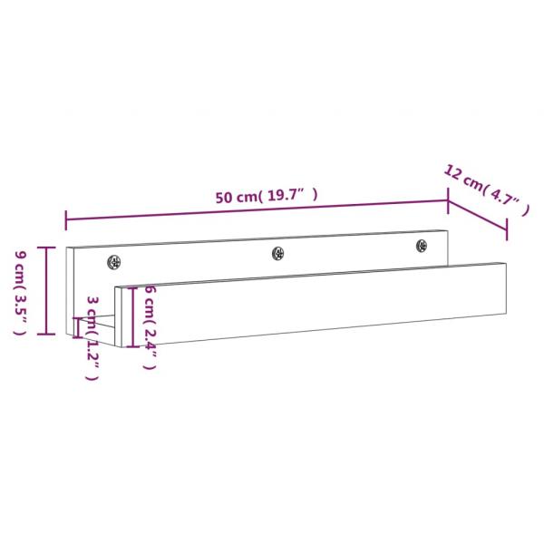 Wandregale 2 Stk. Honigbraun 50x12x9 cm Massivholz Kiefer