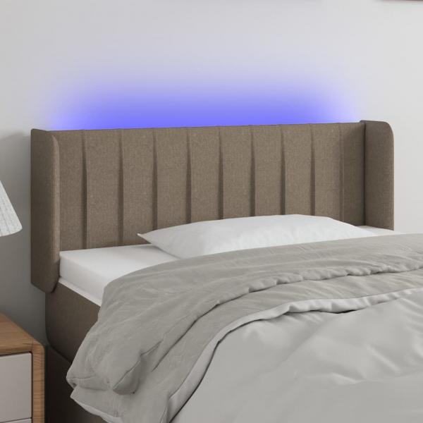 ARDEBO.de - LED Kopfteil Taupe 83x16x78/88 cm Stoff