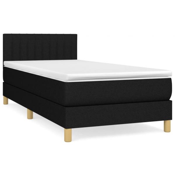 Boxspringbett mit Matratze Schwarz 90x190 cm Stoff