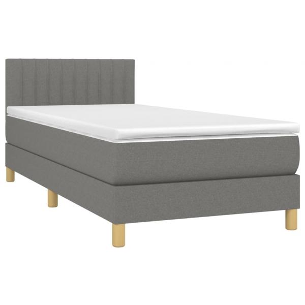 Boxspringbett mit Matratze Dunkelgrau 80x200 cm Stoff