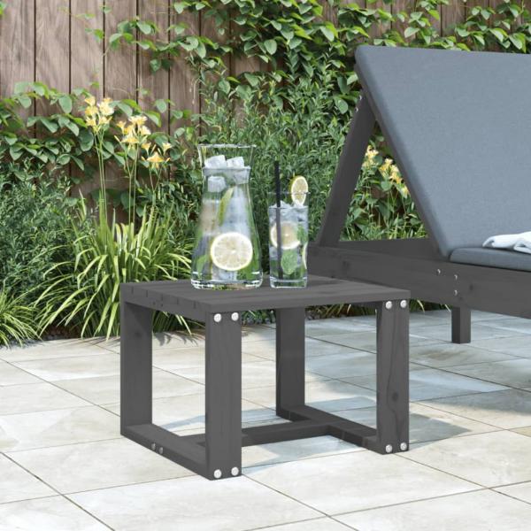 ARDEBO.de - Garten-Beistelltisch Grau 40x38x28,5 cm Massivholz Kiefer