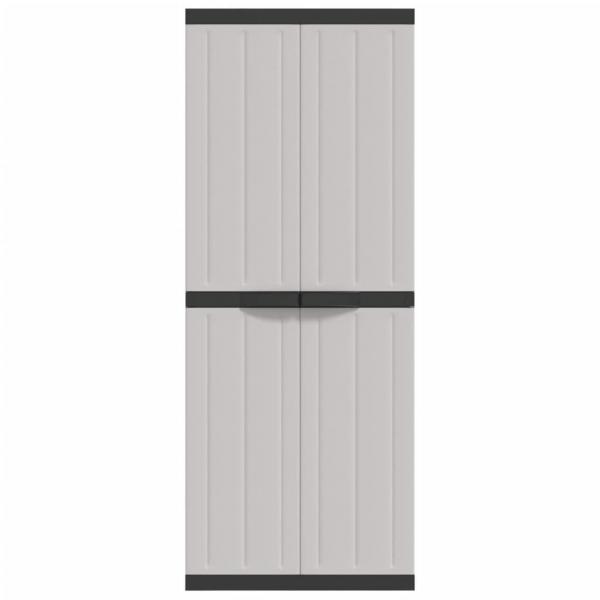 Gartenschrank Grau und Schwarz 65x37x165 cm PP