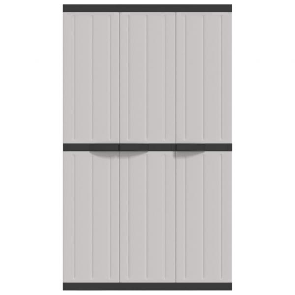 Gartenschrank Grau und Schwarz 97x37x165 cm PP