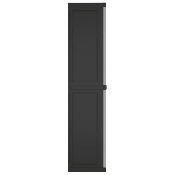 Gartenschrank Grau und Schwarz 97x37x165 cm PP