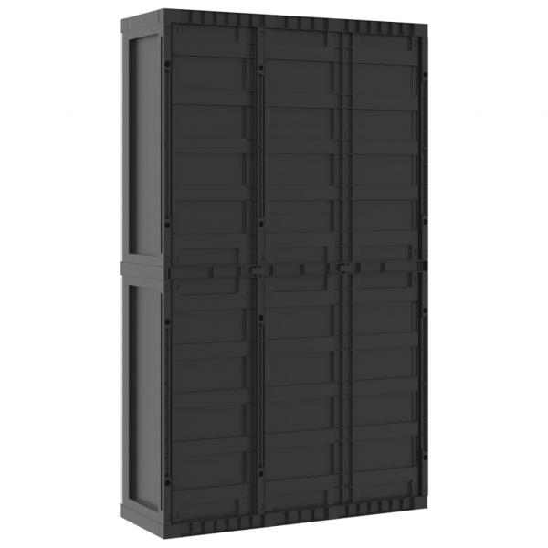 Gartenschrank Grau und Schwarz 97x37x165 cm PP