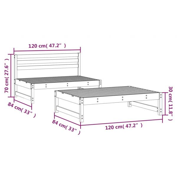 2-tlg. Garten-Lounge-Set Massivholz Douglasie