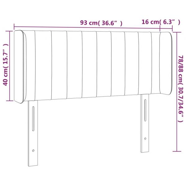 LED Kopfteil Schwarz 93x16x78/88 cm Samt