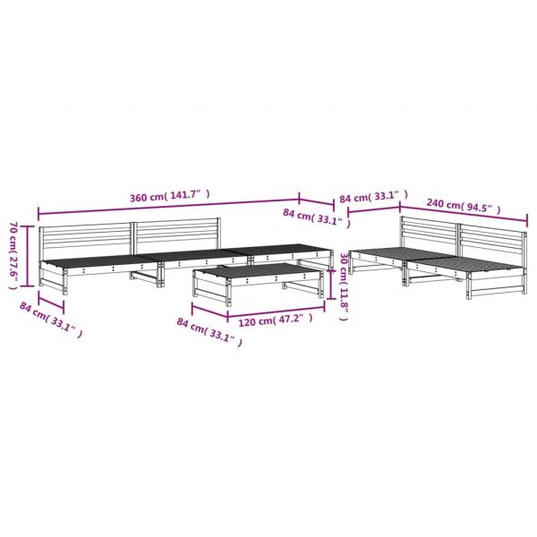 6-tlg. Garten-Lounge-Set Massivholz Kiefer