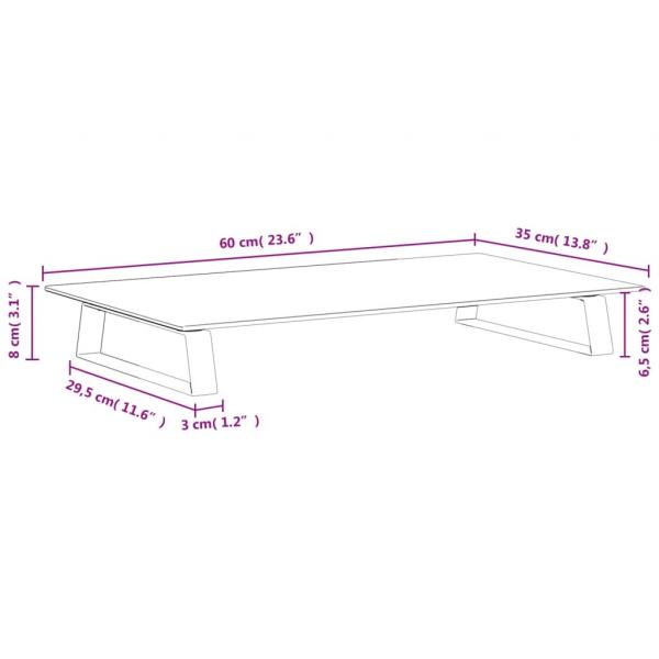 Monitorständer Schwarz 60x35x8 cm Hartglas und Metall