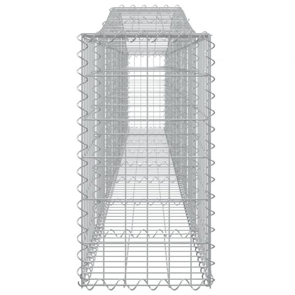 Gabionen mit Hochbogen 15 Stk. 400x30x60/80 cm Verzinktes Eisen