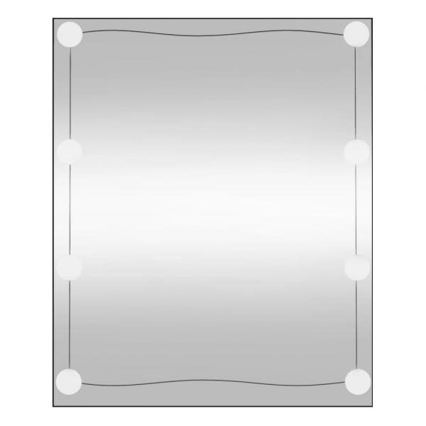 Wandspiegel mit LED-Leuchten 50x60 cm Glas Rechteckig