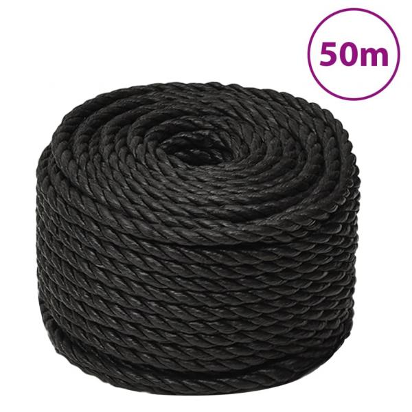 ARDEBO.de - Arbeitsseil Schwarz 10 mm 50 m Polypropylen