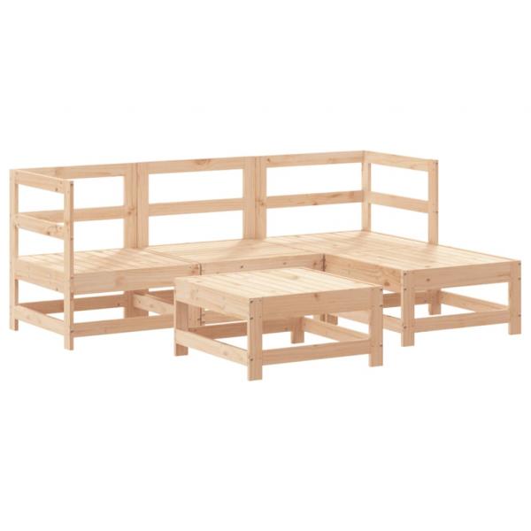 5-tlg. Garten-Lounge-Set Massivholz Kiefer