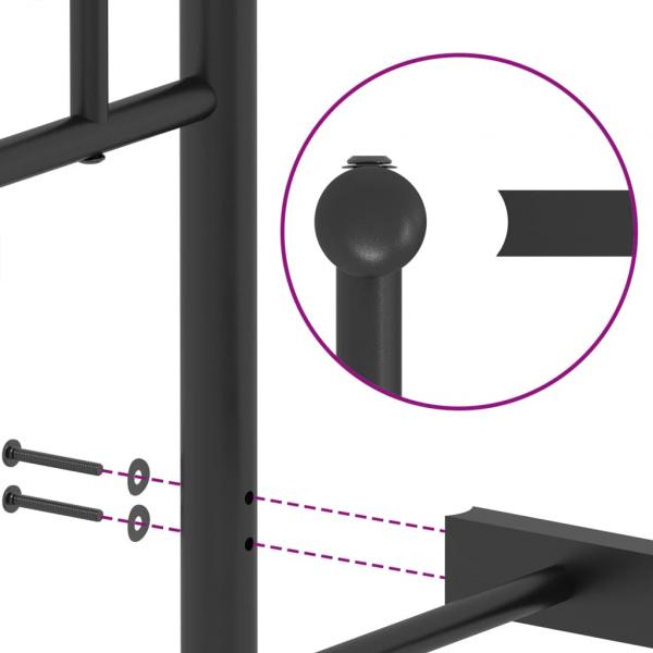 Bettgestell mit Kopf- und Fußteil Metall Schwarz 80x200 cm