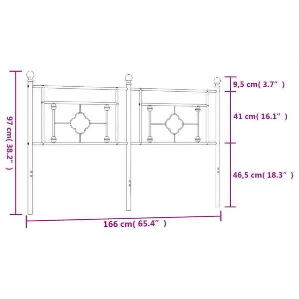 Kopfteil Metall Schwarz 160 cm