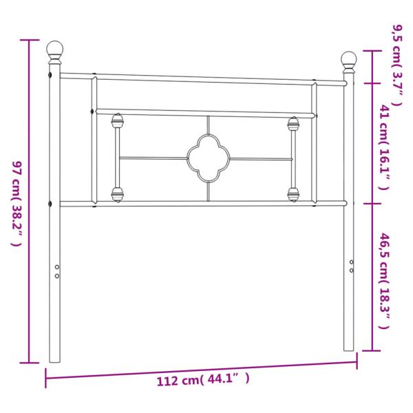 Kopfteil Metall Weiß 107 cm