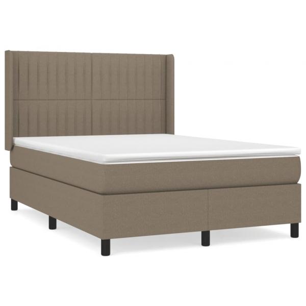 Boxspringbett mit Matratze Taupe 140x200 cm Stoff