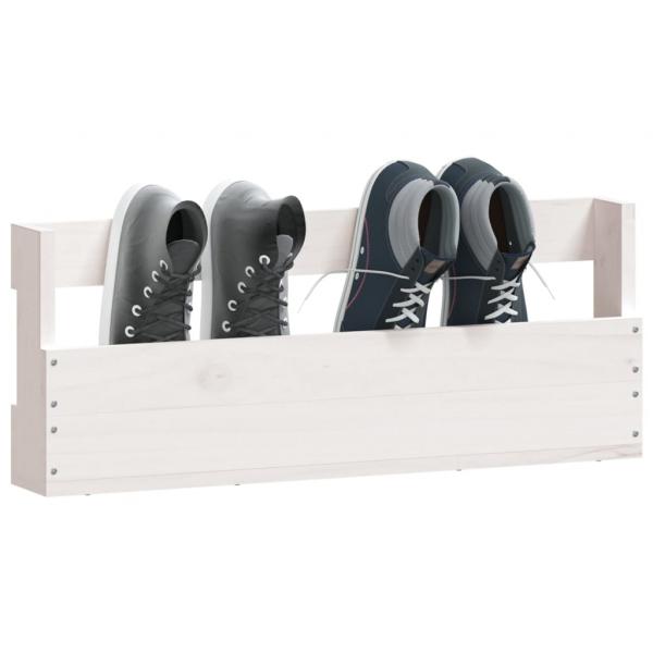 Wand-Schuhregale 2 Stk. Weiß 59x9x23 cm Massivholz Kiefer