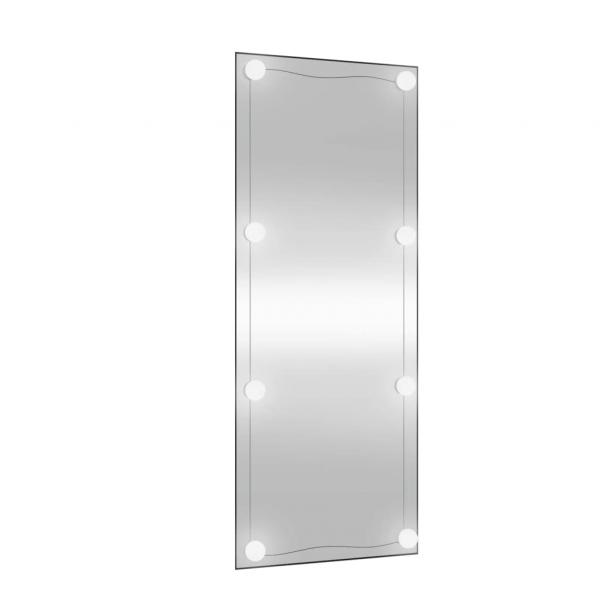 Wandspiegel mit LED-Leuchten 40x100 cm Glas Rechteckig