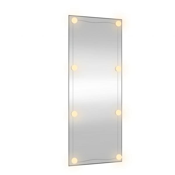 Wandspiegel mit LED-Leuchten 40x100 cm Glas Rechteckig