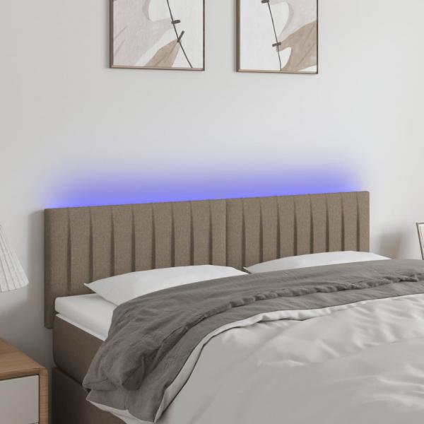 ARDEBO.de - LED Kopfteil Taupe 144x5x78/88 cm Stoff